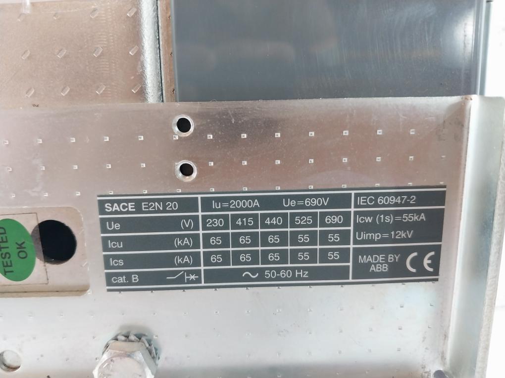 Abb Sace E2N 20 Emax Circuit Breaker 400 Vac Iec 60947-2 110-120V 50/60Hz