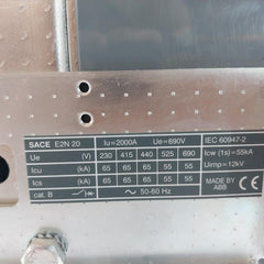 Abb Sace E2N 20 Emax Circuit Breaker 400 Vac Iec 60947-2 110-120V 50/60Hz