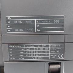 Abb Sace E2N 20 Emax Circuit Breaker Iec 60947-2 110-120V 50/60Hz Cat B