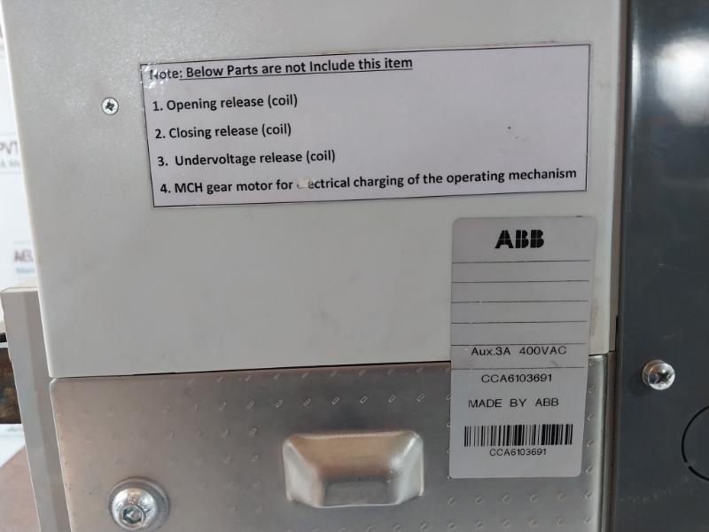Abb Sace E3N 25 Acb Air Circuit Breaker 2500A 690V 3A 400Vac 50-60Hz