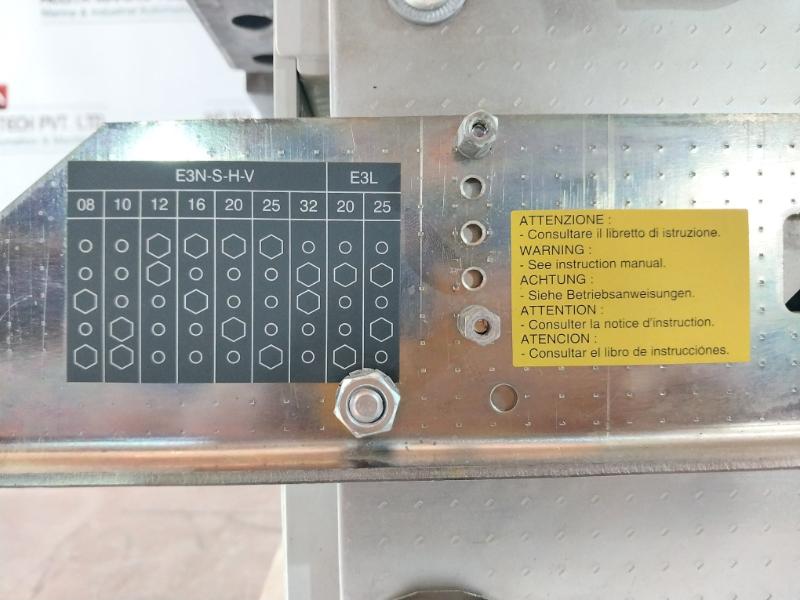 Abb Sace E3N 25 Acb Air Circuit Breaker 2500A 690V 3A 400Vac 50-60Hz