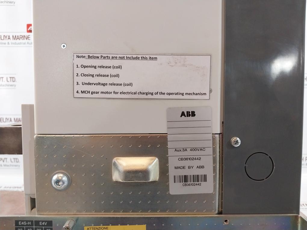 Abb Sace E4S 40 4000A Air Circuit Breaker Ld165018/802 50-60Hz Cb36102442 400Vac