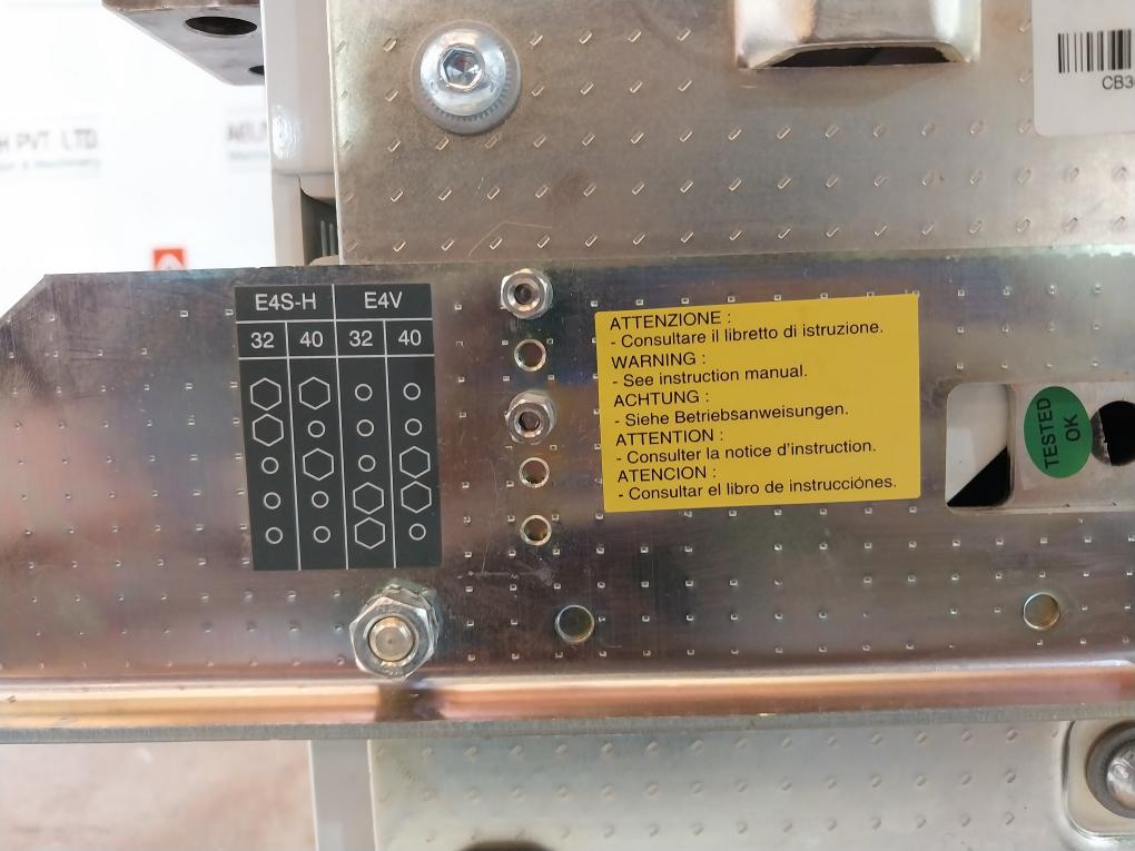 Abb Sace E4S 40 4000A Air Circuit Breaker Ld165018/802 50-60Hz Cb36102442 400Vac