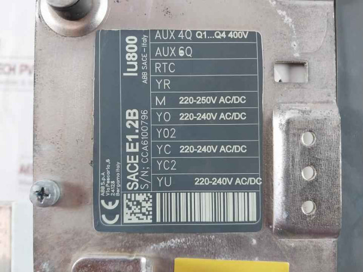 Abb Sace Emax 2 Low Voltage Circuit Breaker 220–250V Ac/Dc 800A ~50-60Hz