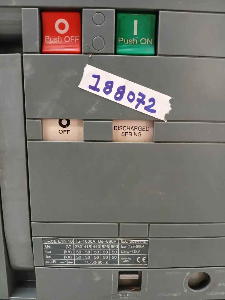 Abb Sace Emax E1 Low Voltage Air Circuit-breaker 1000A 12Kv Yu-1Sda038312R1