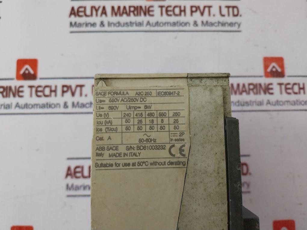 Abb Sace Formula A2C 250 Circuit Breaker 125A 550V Ac/250V Dc