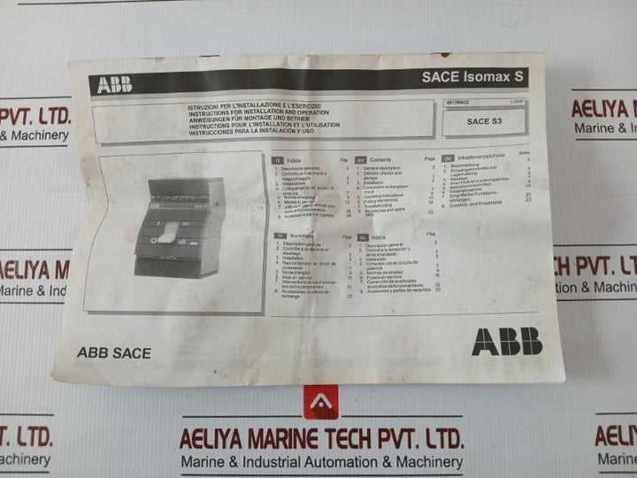 Abb Sace Isomax S3 L 250