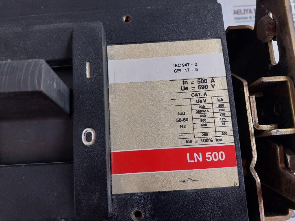 Abb Sace Ln 500 Low Voltage Circuit Breaker Cat.A 500A 690V 50/60Hz