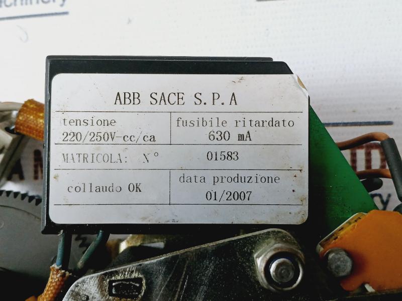 Abb Sace S.P.A. 220/250V Cc/Ca Low Voltage Power Breaker Accessory 630 Ma