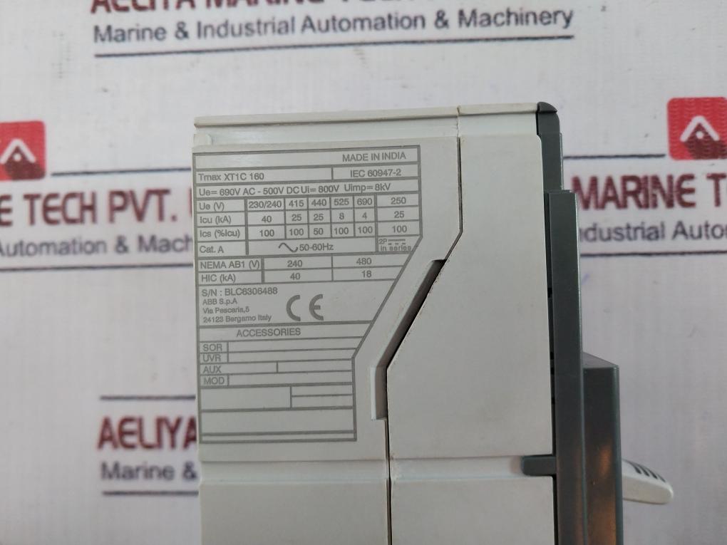 Abb Sace Tmax Xt1C 160 Molded Case Circuit Breaker 690V Ac 500V Dc