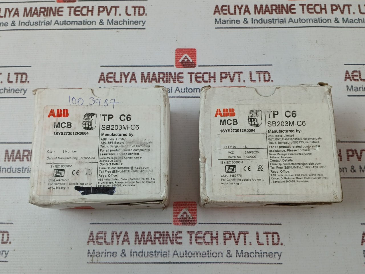 Abb Sb203M-c6 Miniature Circuit Breaker Is/Iec 60898-1 120V Dc 1Sys273012R0064