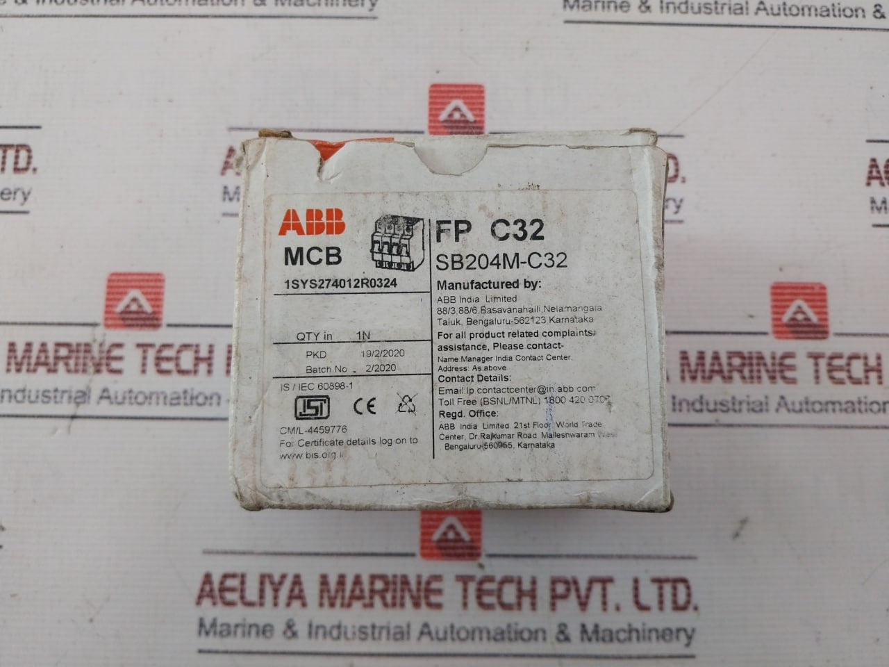 Abb Sb 204M Miniature Circuit Breaker 32A 4-pole 415V 10Ka