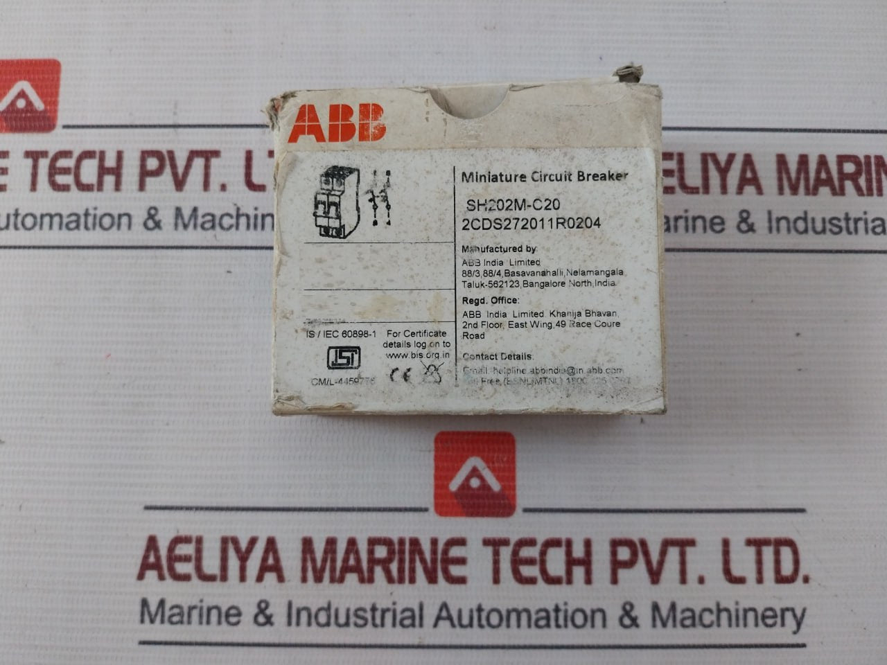 Abb Sh202M-c20 Miniature Circuit Breaker 50/60Hz Umax 230/400Vac Uimp 4Kv