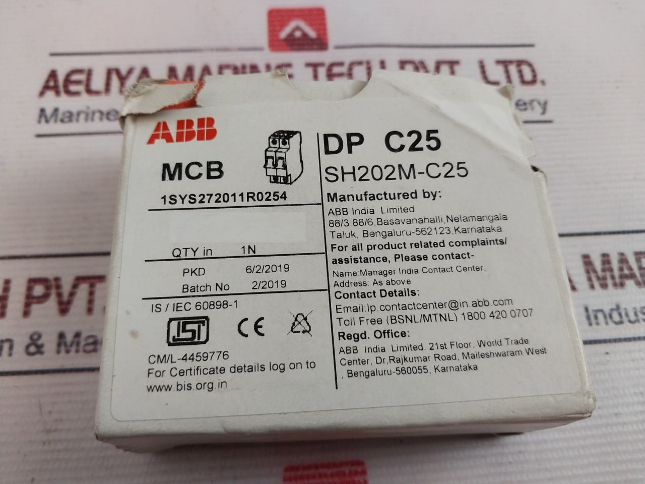 Abb Sh202M-c25 Miniature Circuit Breaker 400V