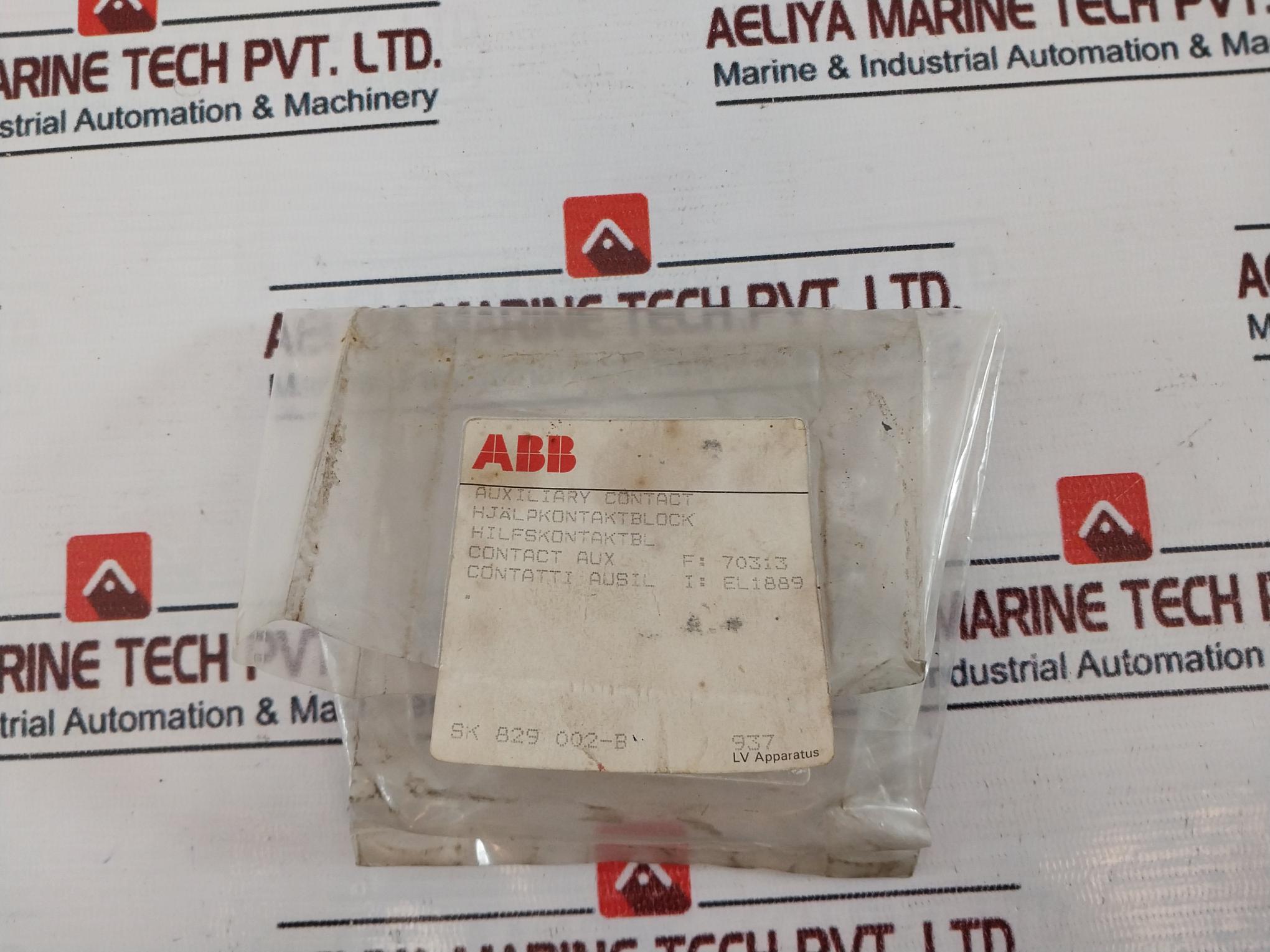 Abb Sk 829 002-b Auxiliary Contact 10A 600Vac