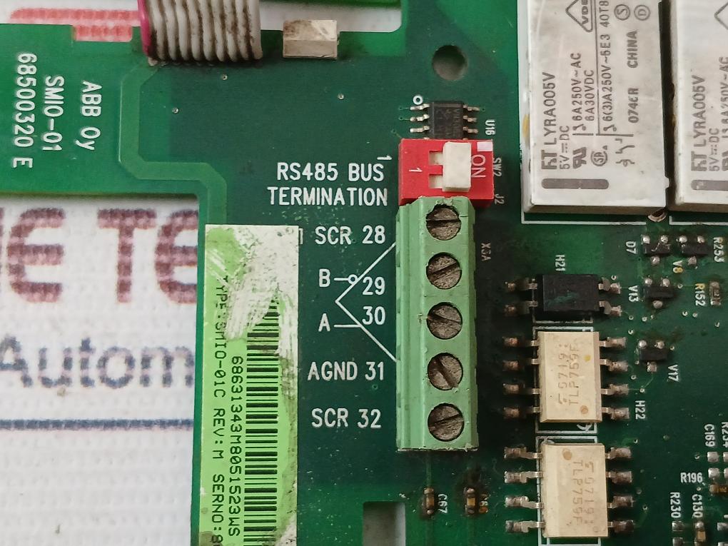 Abb Smio-01C Fieldbus Module Rs485 Bus Termination Rev M 68500320 E 94V-0