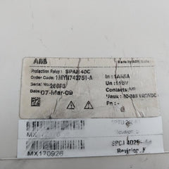 Abb Spaj 140 C Overcurrent And Earth-fault Protection Relay