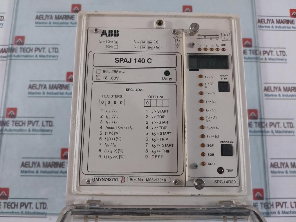 Abb Spaj 140 C Overcurrent And Earth-fault Relay 50Hz