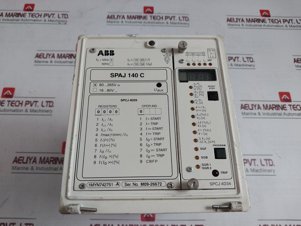 Abb Spaj 140 C Overcurrent And Earth-fault Relay 80 265V 50Hz