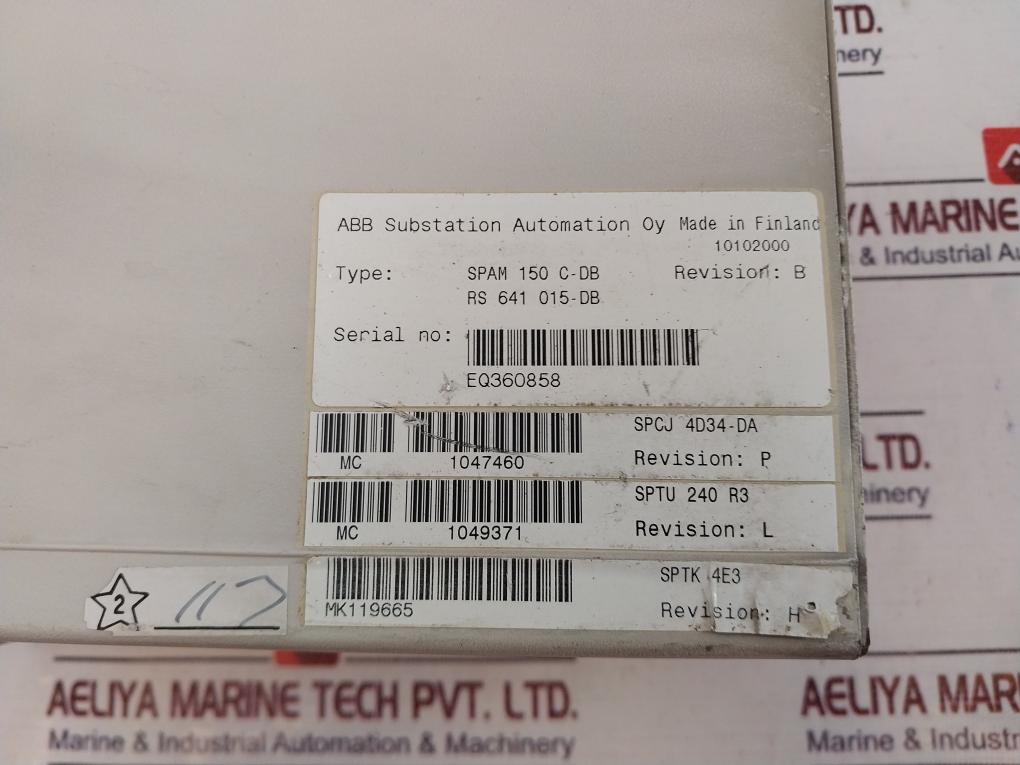 Abb Spam 150 C Motor Protection Relay Spcj 4D34-da