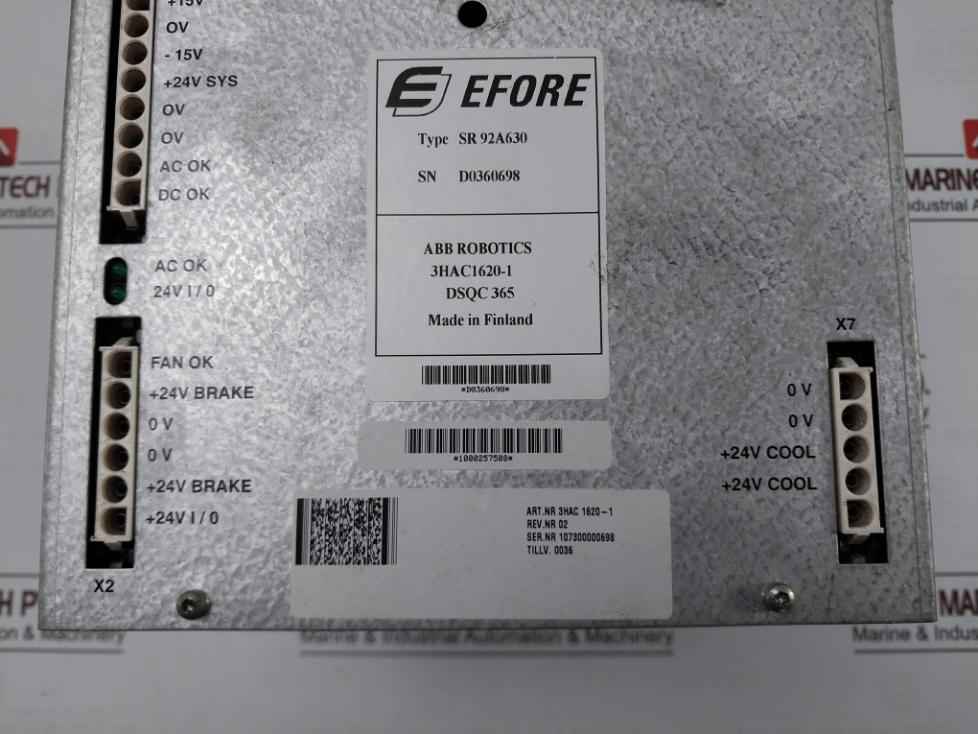 Abb Sr 92A630 Power Supply Module 3Hac1620-1 Dsqc 365 Rev. Nr: 02 3-55Vac 12A