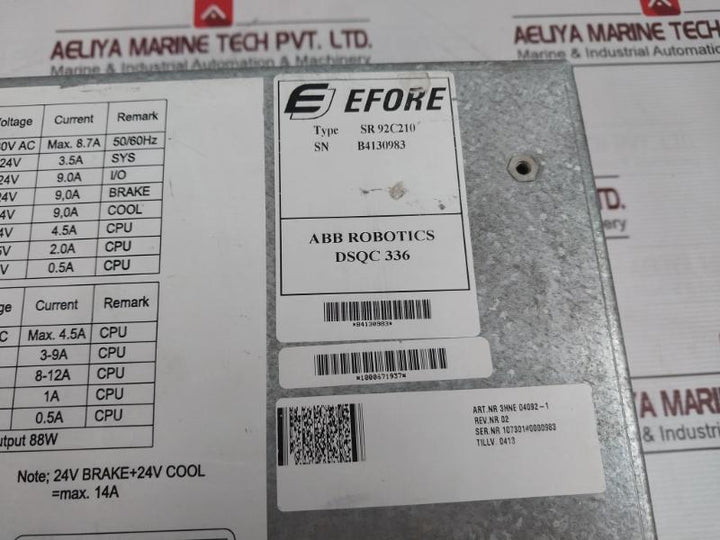 Abb Sr 92C210 Efore Power Supply Module 1000671937 Rev 05 3Hne 04092-1 Dsqc336