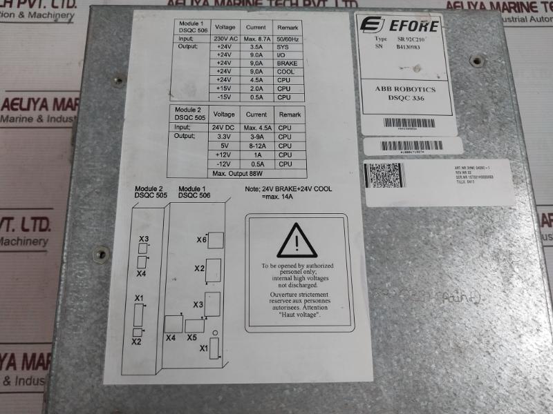 Abb Sr 92C210 Efore Power Supply Module 1000671937 Rev 05 3Hne 04092-1 Dsqc336