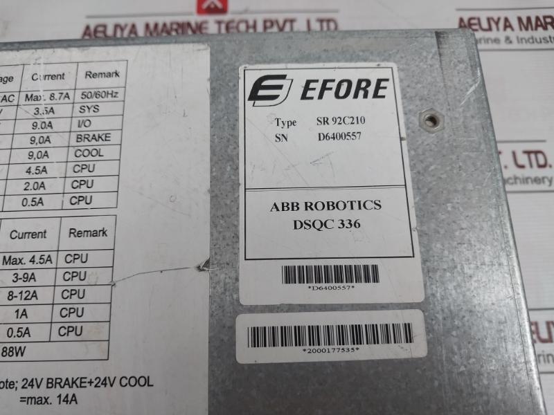 Abb Sr 92C210 Efore Power Supply Module Rev 04 3Hne 04092-1, 2000177535