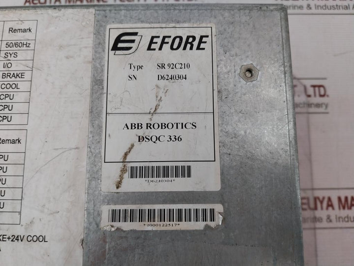 Abb Sr 92C210 Power Supply 94B320D 3Hne 04092-1 24V