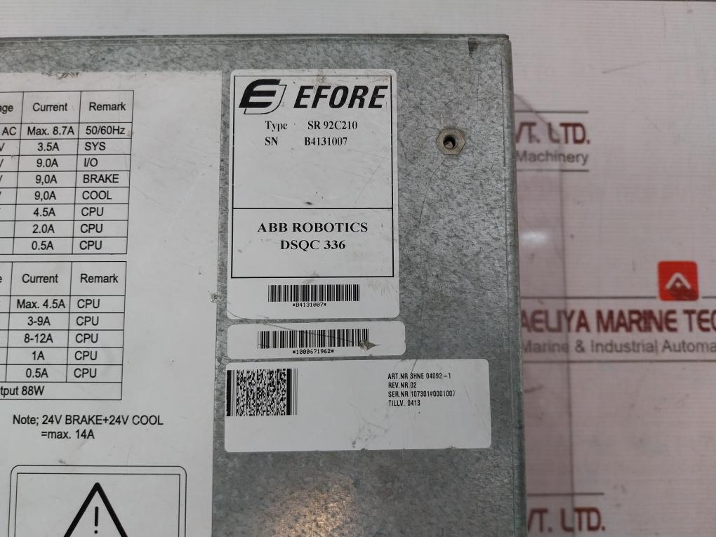 Abb Sr 92C210 Power Supply Dsqc336 24V 94B320D 94V-0 Et166
