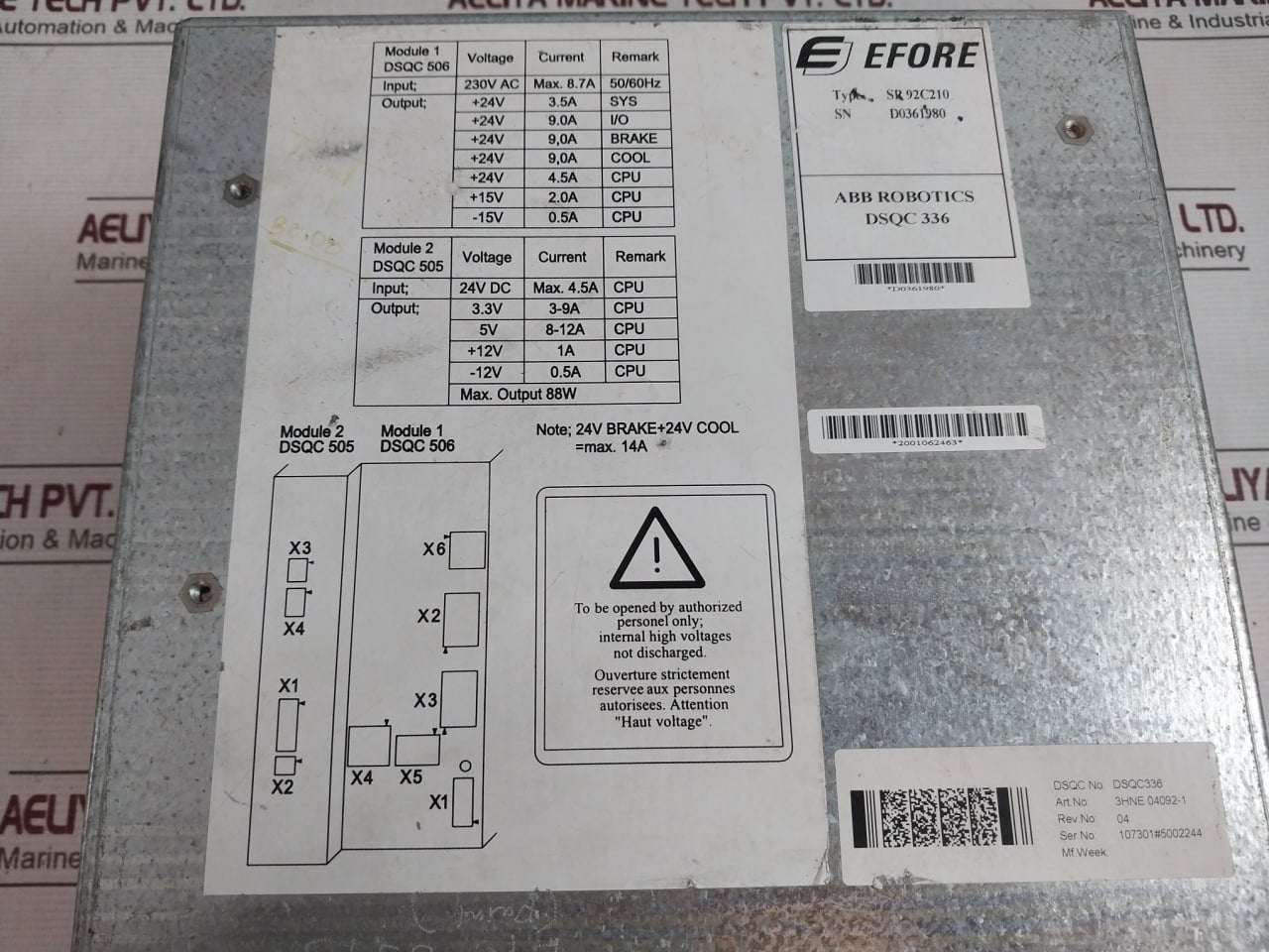 Abb Sr 92C210 Power Supply Module 3Hne 04092-1 Rev 04 2001062463