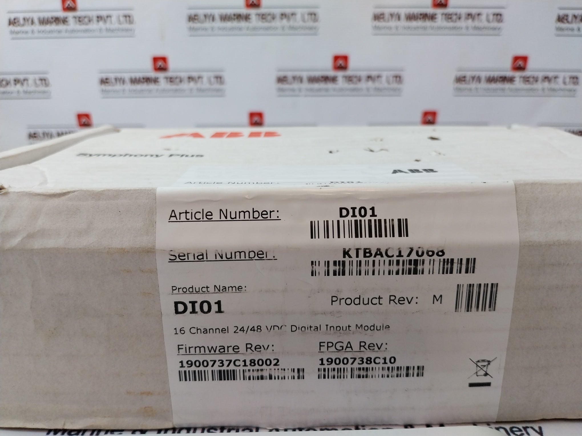 Abb Symphony Plus Di01 Digital Input Module +24V---, 15A