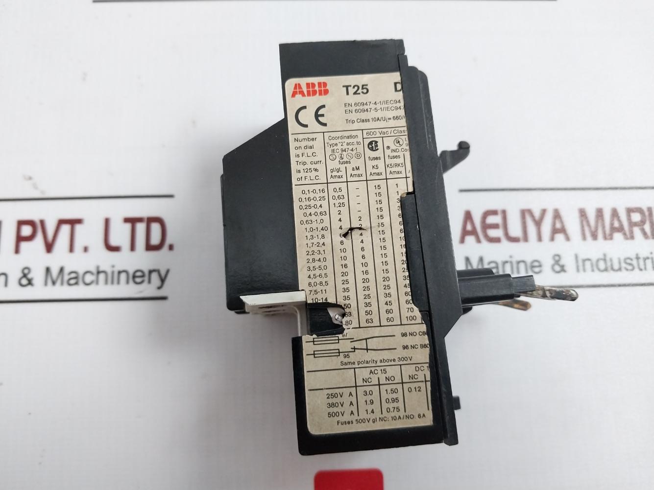 Abb T25 Du Thermal Overload Relay 600Vac/Class 10 300V
