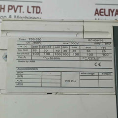 Abb T5S 630 Sace Tmax Circuit Breaker 50-60Hz 3P Ra1609809 B2141-13