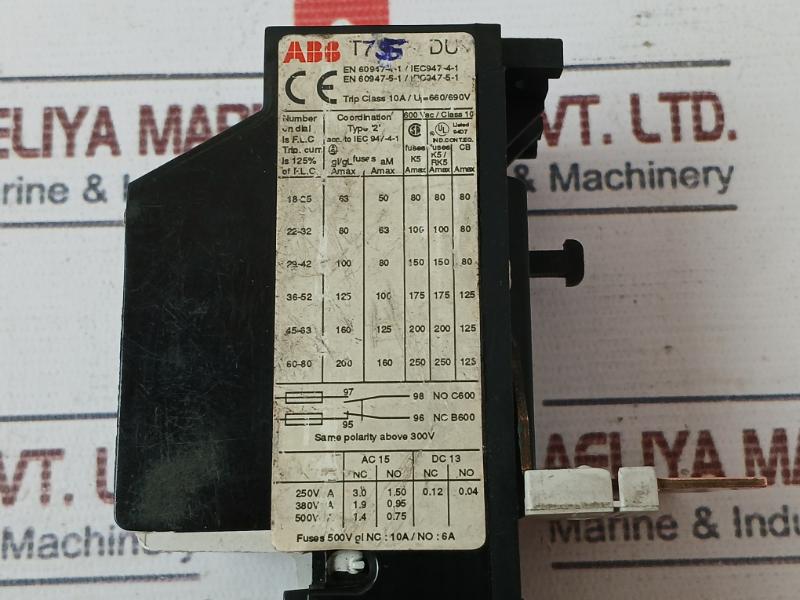 Abb T75 Du Type 2 Thermal Overload Relay 660/690V 10A