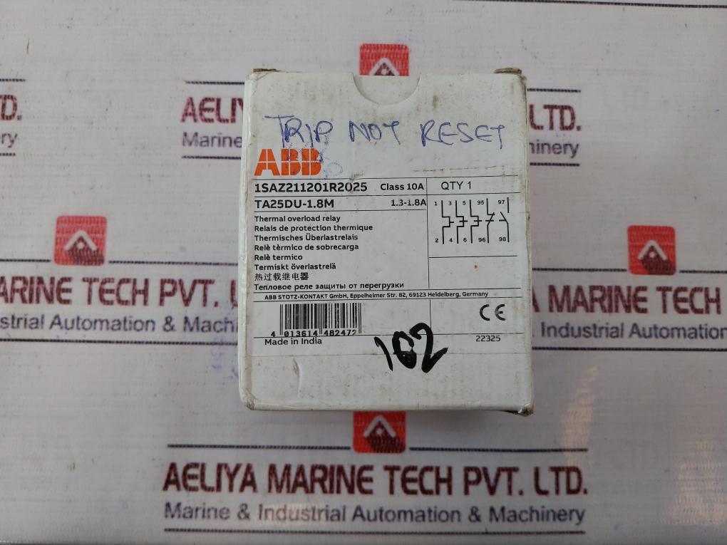 Abb Ta25Du-1.8M Thermal Overload Relay 1.3-1.8A