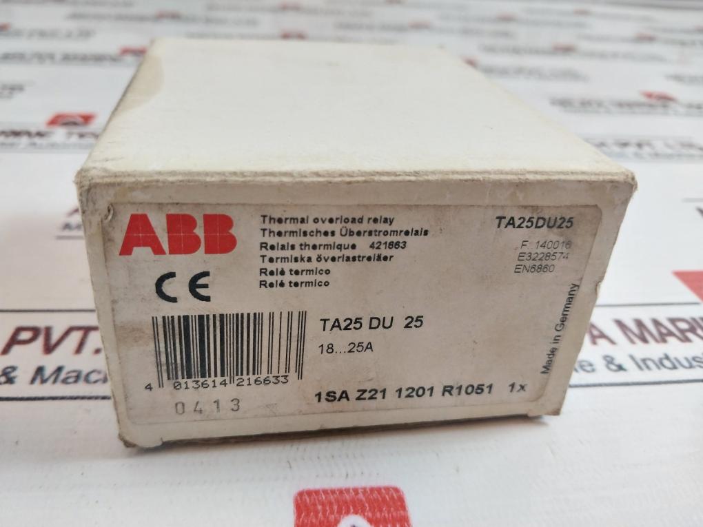 Abb Ta25 Du 25 Thermal Overload Relay 18-25A