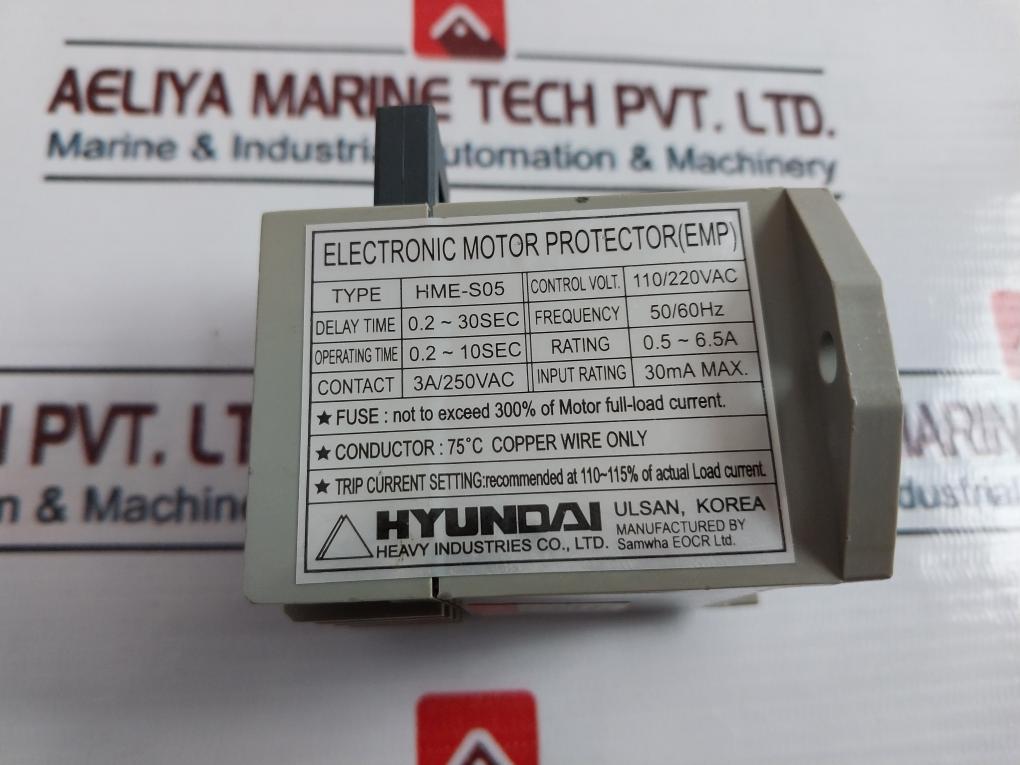 Hyundai Hme-s05 Electronic Motor Protector 50/60Hz