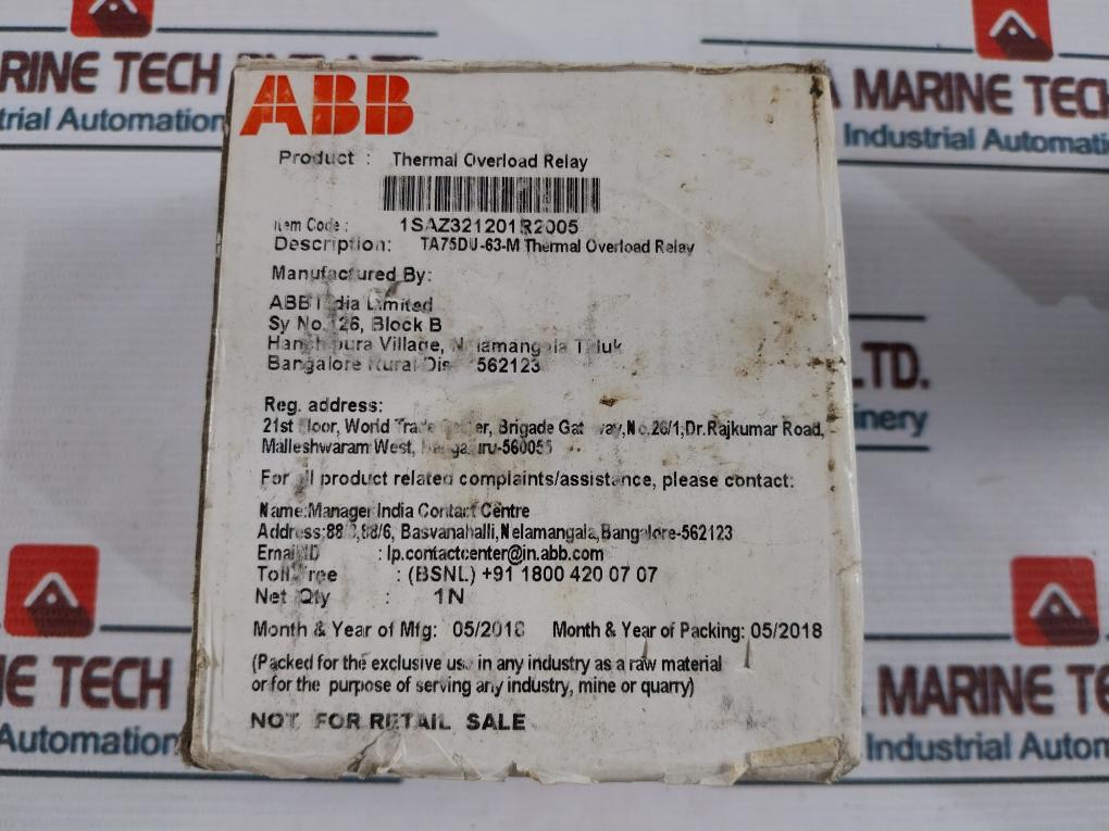 Abb Ta75Du-63M Thermal Overload Relay Ip20