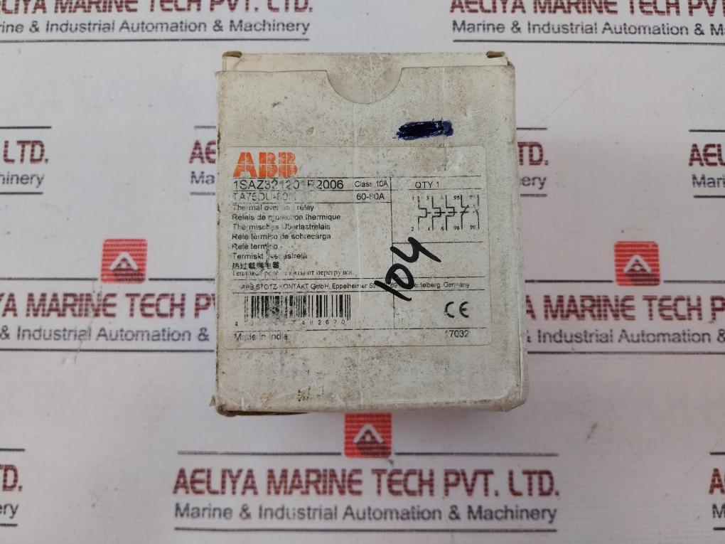 Abb Ta75Du-m Thermal Overload Relay 60-80A