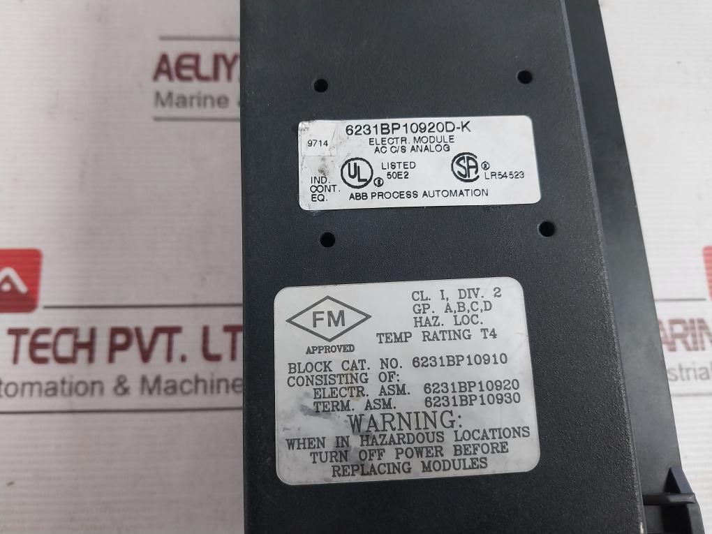 Abb Taylor Mod 300 6231Bp10920D-k Input Output Plc Module 115V 50/60Hz