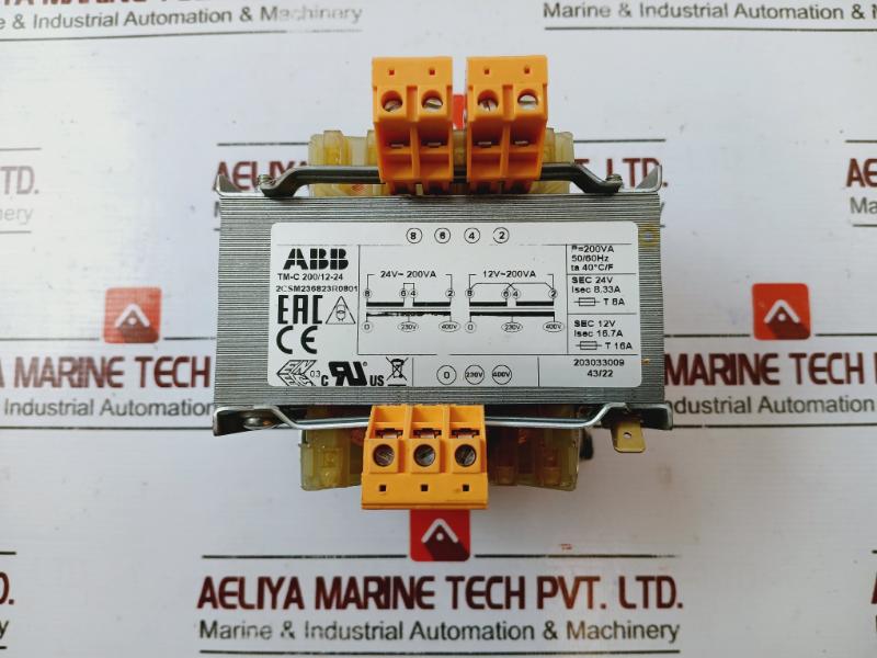 Abb Tm-c 200/12-24 2csm236823r0801 Single Phase Control Transformer 230-400v