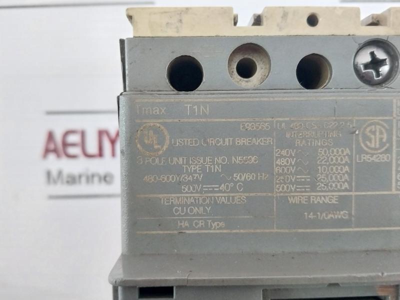 Abb Tmax T1N 3 Pole Circuit Breaker Unit 800V Iec 60947-2 Ah02115334 8Kv