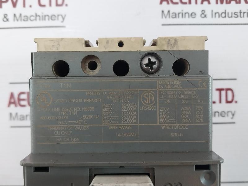 Abb Tmax T1N 3 Pole Circuit Breaker Unit 800V Iec 60947-2 Ah02115334 8Kv