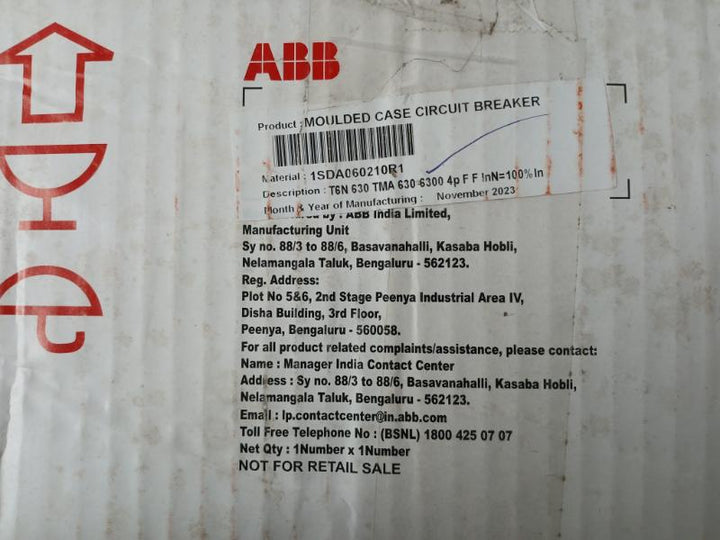 Abb Tmax T6N 630 Sace Tmax Moulded Case Circuit Breaker Iec 60947-2 1000V