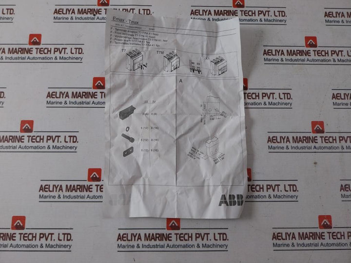 Abb Tmax T7S 1250 Circuit Breaker Iec 60947-2 Ra6708801 1Sda085117R1