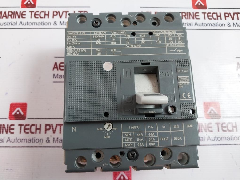 Abb Tmax Xt1b 160 Tmd 16-450 3p F F 3-pole Fixed Circuit Breaker