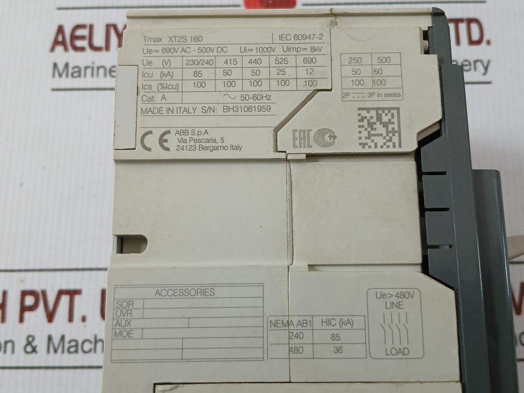 Abb Tmax Xt Moulded Case Circuit Breaker 50-60Hz Xt2S 160