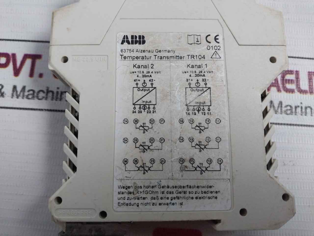Abb Tr104 Rail Mounted Temperature Transmitter 4-20Ma Tisa-14