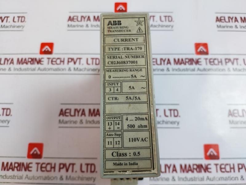 Abb Tra-170 Measuring Transducer 110Vac 500 Ohm 4…20 Ma